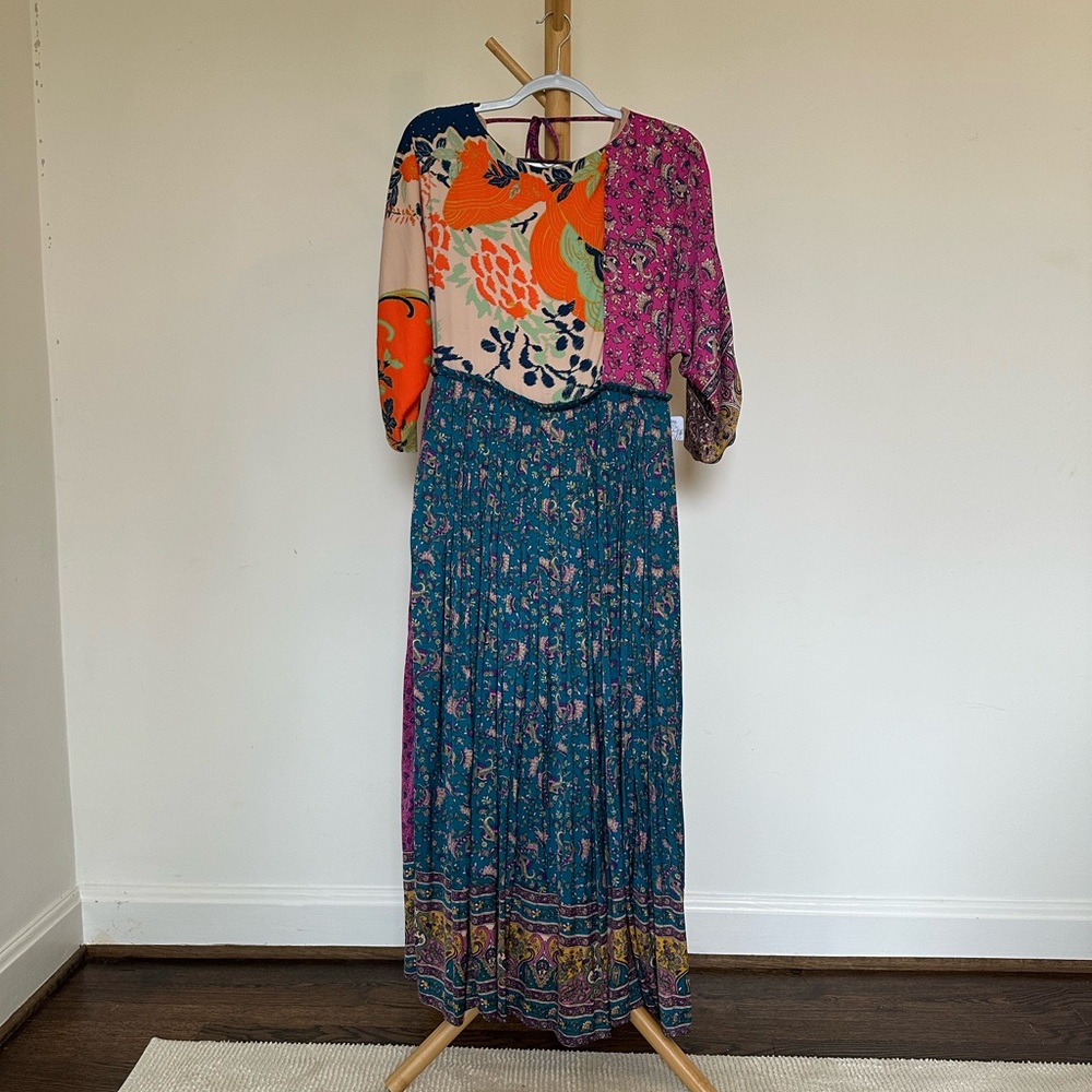 Free People NWT Multicolor Floral Midi Dress
